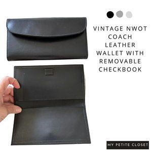 Coach Women’s Leather Wallet Removable Checkbook Cover Zipper Coin Pocket